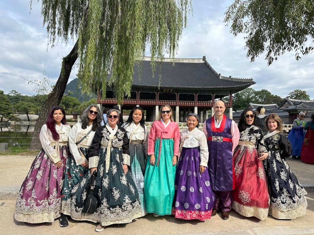group at temple in Seoul