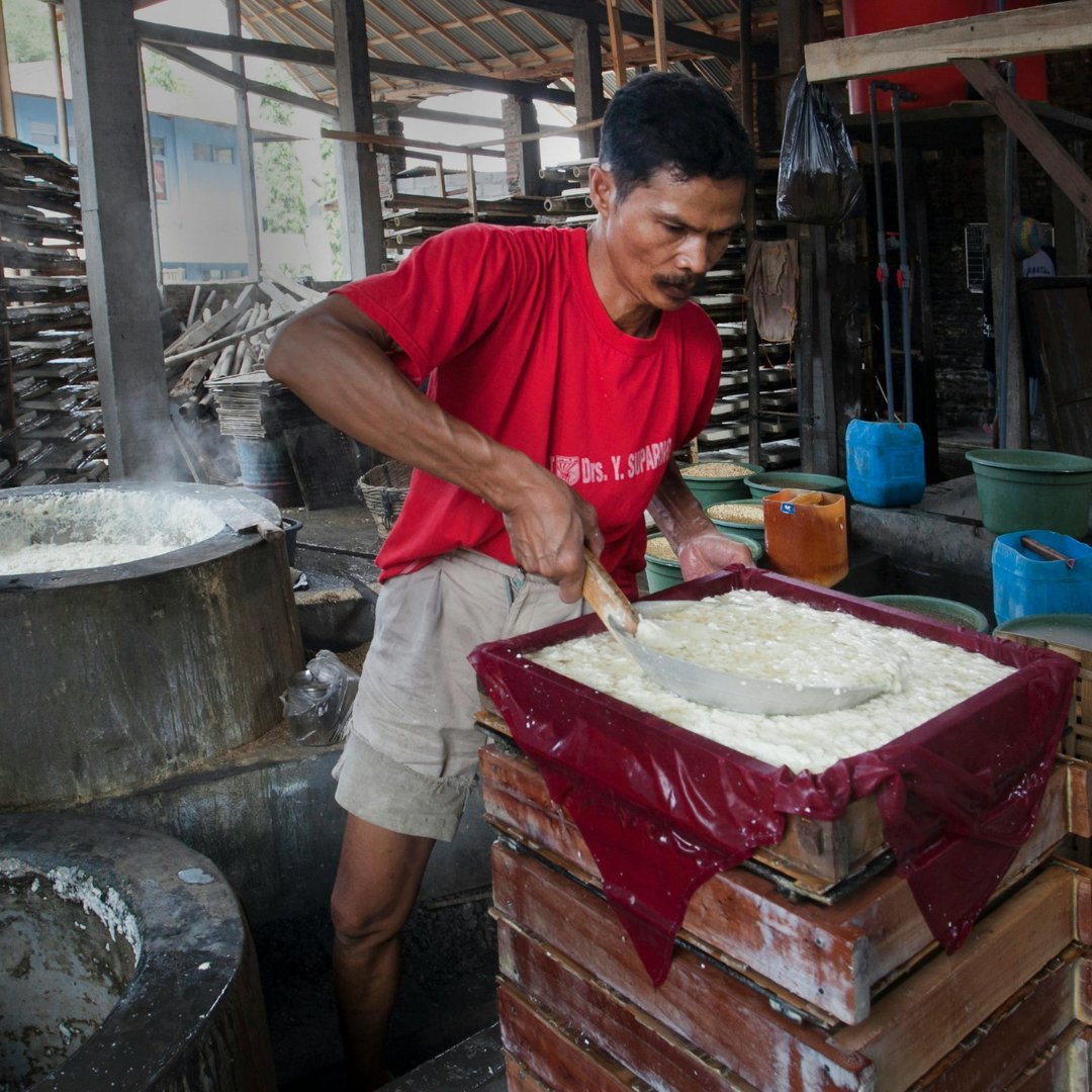 Fresh tofu, made by hand